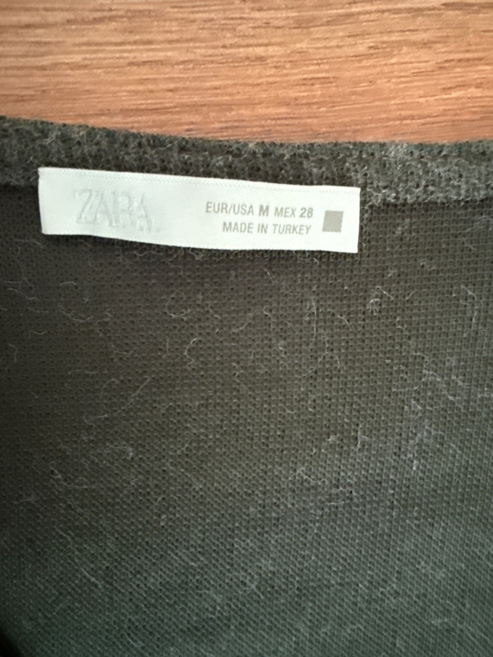 Zara Soft Wrap Top Dark Green Size Medium Wrap Sweater - Picture 5 of 7